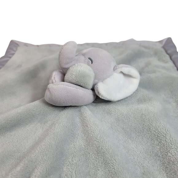 Carter's Elephant Lovey Plush Gray 14.5" Satin Back Trim Security Soother Soft - Picture 4 of 8